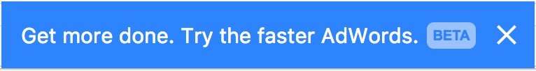 New AdWords Interface