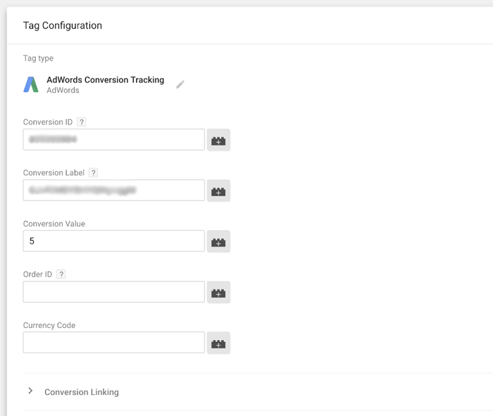 Google Tag Manager AdWords Conversion Tracking