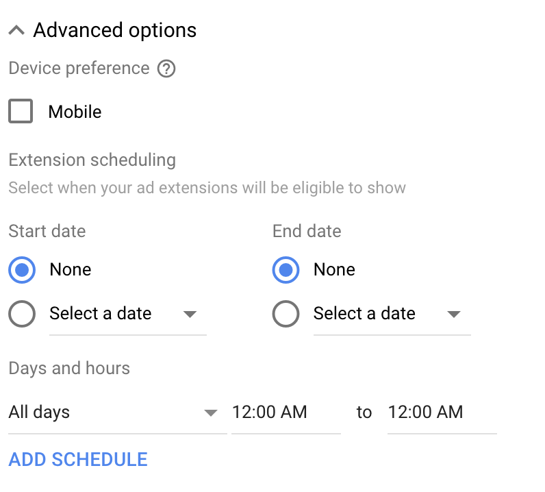 AdWords promotion extension