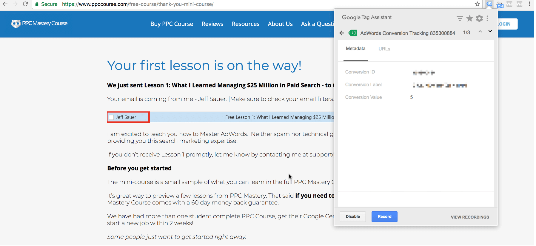 Advanced conversion tacking with GTM